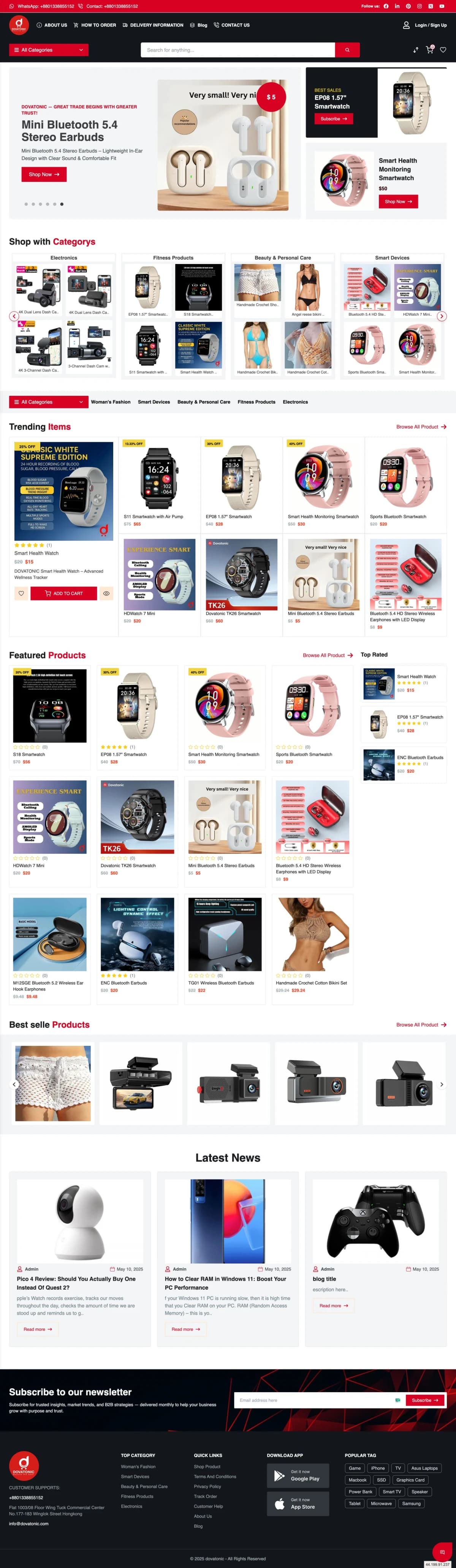 DovaTonic – B2B E-Commerce & Admin Dashboard